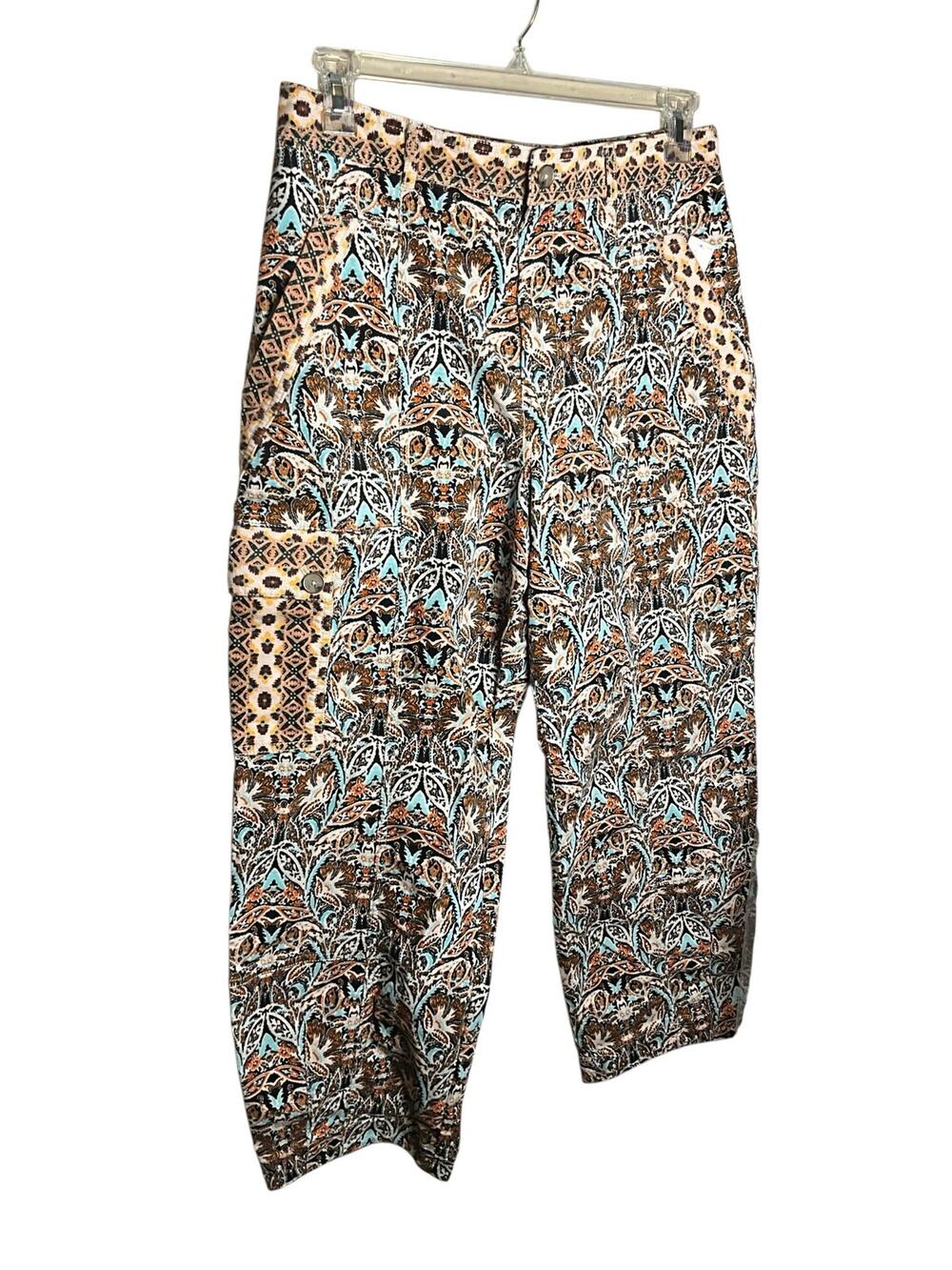 Anthropologie Corduroy Barrel Pants Womens 12 Multicolor Paisley